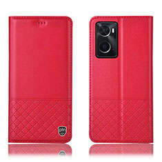 Leather Case Stands Flip Cover Holder H07P for Oppo A36 Red