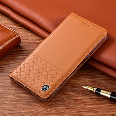 Leather Case Stands Flip Cover Holder H07P for Samsung Galaxy Note 10 Plus 5G Orange