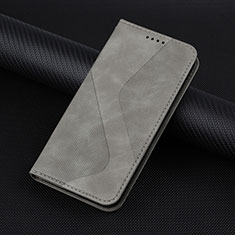 Leather Case Stands Flip Cover Holder H07X for Google Pixel 6 5G Gray