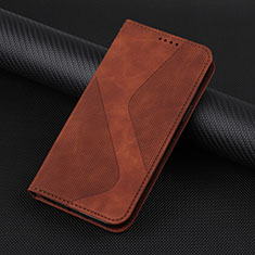 Leather Case Stands Flip Cover Holder H07X for Google Pixel 7 Pro 5G Brown