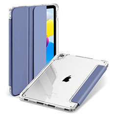 Leather Case Stands Flip Cover Holder H08 for Apple iPad 10.9 (2022) Lavender Gray