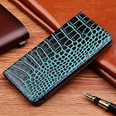 Leather Case Stands Flip Cover Holder H08P for Asus ZenFone 8 Flip ZS672KS Blue