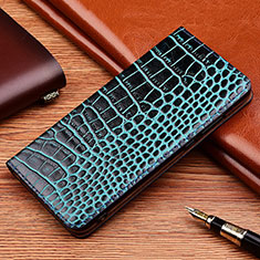 Leather Case Stands Flip Cover Holder H08P for Vivo V27 Pro 5G Blue