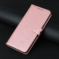 Leather Case Stands Flip Cover Holder H08X for Google Pixel 6a 5G Rose Gold