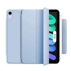 Leather Case Stands Flip Cover Holder H09 for Apple iPad Mini 6 Mint Blue