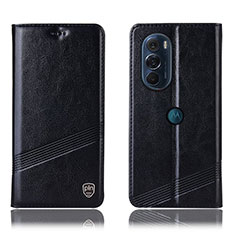 Leather Case Stands Flip Cover Holder H09P for Motorola Moto Edge 30 Pro 5G Black