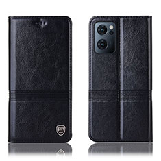 Leather Case Stands Flip Cover Holder H09P for OnePlus Nord CE 2 5G Black