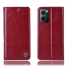 Leather Case Stands Flip Cover Holder H09P for OnePlus Nord CE 2 5G Red