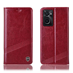 Leather Case Stands Flip Cover Holder H09P for Oppo A36 Red