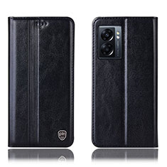 Leather Case Stands Flip Cover Holder H09P for Realme Q5i 5G Black