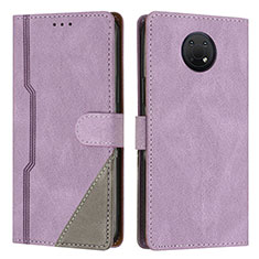 Leather Case Stands Flip Cover Holder H09X for Nokia G20 Purple