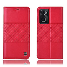 Leather Case Stands Flip Cover Holder H10P for Oppo A36 Red