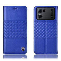 Leather Case Stands Flip Cover Holder H10P for Oppo K10 5G Blue