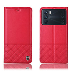 Leather Case Stands Flip Cover Holder H10P for Oppo K9 Pro 5G Red