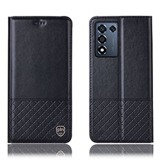 Leather Case Stands Flip Cover Holder H10P for Oppo K9S 5G Black
