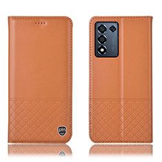 Leather Case Stands Flip Cover Holder H10P for Realme Q3s 5G Orange