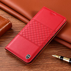 Leather Case Stands Flip Cover Holder H10P for Samsung Galaxy S21 Ultra 5G Red