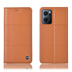 Leather Case Stands Flip Cover Holder H11P for OnePlus Nord CE 2 5G Orange