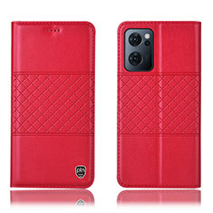 Leather Case Stands Flip Cover Holder H11P for OnePlus Nord CE 2 5G Red