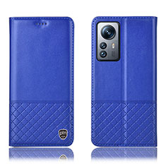 Leather Case Stands Flip Cover Holder H11P for Xiaomi Mi 12S Pro 5G Blue