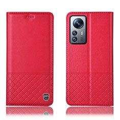 Leather Case Stands Flip Cover Holder H11P for Xiaomi Mi 12S Pro 5G Red