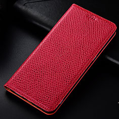 Leather Case Stands Flip Cover Holder H15P for Samsung Galaxy A32 5G Red