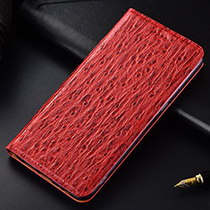 Leather Case Stands Flip Cover Holder H15P for Samsung Galaxy A40s Red