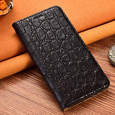 Leather Case Stands Flip Cover Holder H16P for Huawei P60 Pro Black