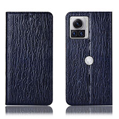 Leather Case Stands Flip Cover Holder H16P for Motorola Moto Edge 30 Ultra 5G Blue