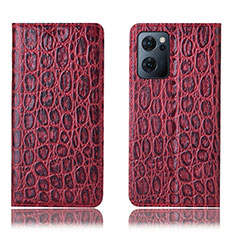 Leather Case Stands Flip Cover Holder H16P for OnePlus Nord CE 2 5G Red