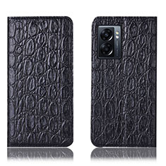 Leather Case Stands Flip Cover Holder H16P for Realme Narzo 50 5G Black