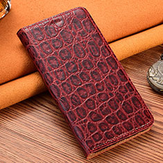 Leather Case Stands Flip Cover Holder H16P for Samsung Galaxy S23 Plus 5G Red