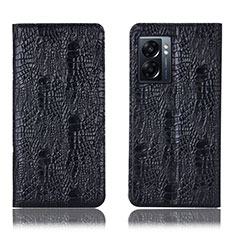 Leather Case Stands Flip Cover Holder H17P for Oppo K10 5G India Black