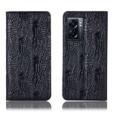 Leather Case Stands Flip Cover Holder H17P for Realme Q5i 5G Black