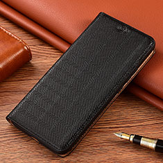 Leather Case Stands Flip Cover Holder H17P for Samsung Galaxy M02s Black