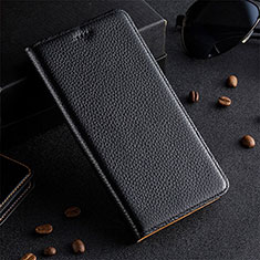 Leather Case Stands Flip Cover Holder H17P for Vivo iQOO 9 5G Black