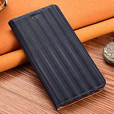 Leather Case Stands Flip Cover Holder H18P for Motorola Moto G Play Gen 2 Blue