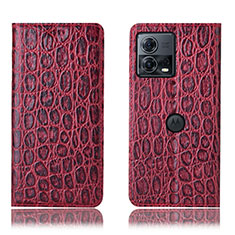 Leather Case Stands Flip Cover Holder H18P for Motorola Moto S30 Pro 5G Red