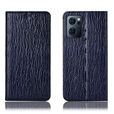 Leather Case Stands Flip Cover Holder H18P for OnePlus Nord CE 2 5G Blue