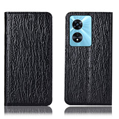 Leather Case Stands Flip Cover Holder H18P for Oppo A1x 5G Black