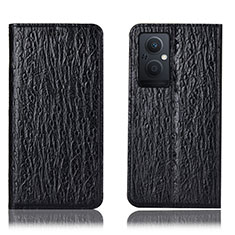 Leather Case Stands Flip Cover Holder H18P for Oppo A96 5G Black