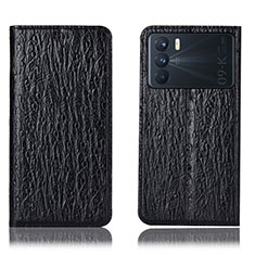Leather Case Stands Flip Cover Holder H18P for Oppo K9 Pro 5G Black