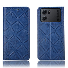 Leather Case Stands Flip Cover Holder H19P for Oppo K10 5G Blue