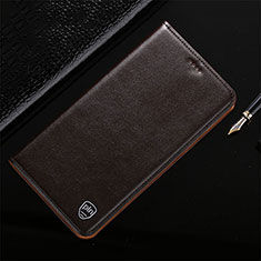 Leather Case Stands Flip Cover Holder H20P for Vivo iQOO 8 5G Brown