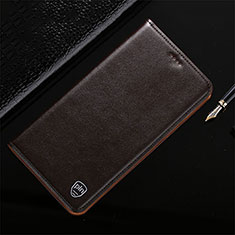 Leather Case Stands Flip Cover Holder H21P for Apple iPhone XR Brown