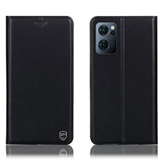 Leather Case Stands Flip Cover Holder H21P for OnePlus Nord CE 2 5G Black