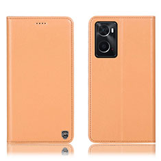 Leather Case Stands Flip Cover Holder H21P for Oppo A36 Orange