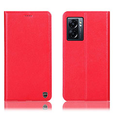 Leather Case Stands Flip Cover Holder H21P for Oppo A57 5G Red