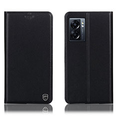 Leather Case Stands Flip Cover Holder H21P for Realme Q5i 5G Black