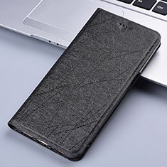 Leather Case Stands Flip Cover Holder H22P for Samsung Galaxy F62 5G Black